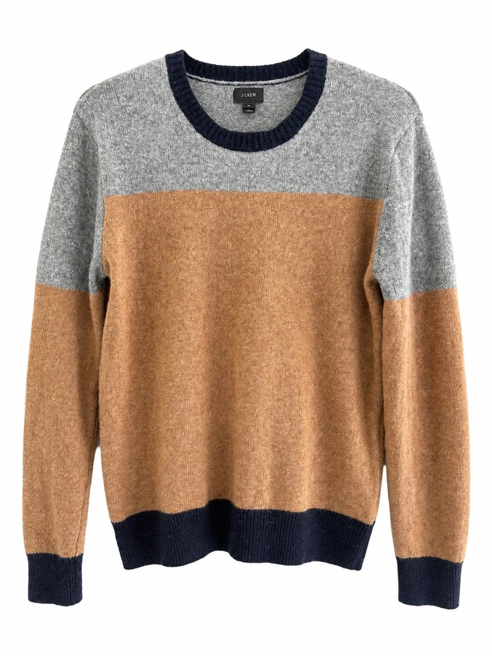 J.Crew 100% Lambswool Colorblock Men’s Sweater Size S Contemporary Modern